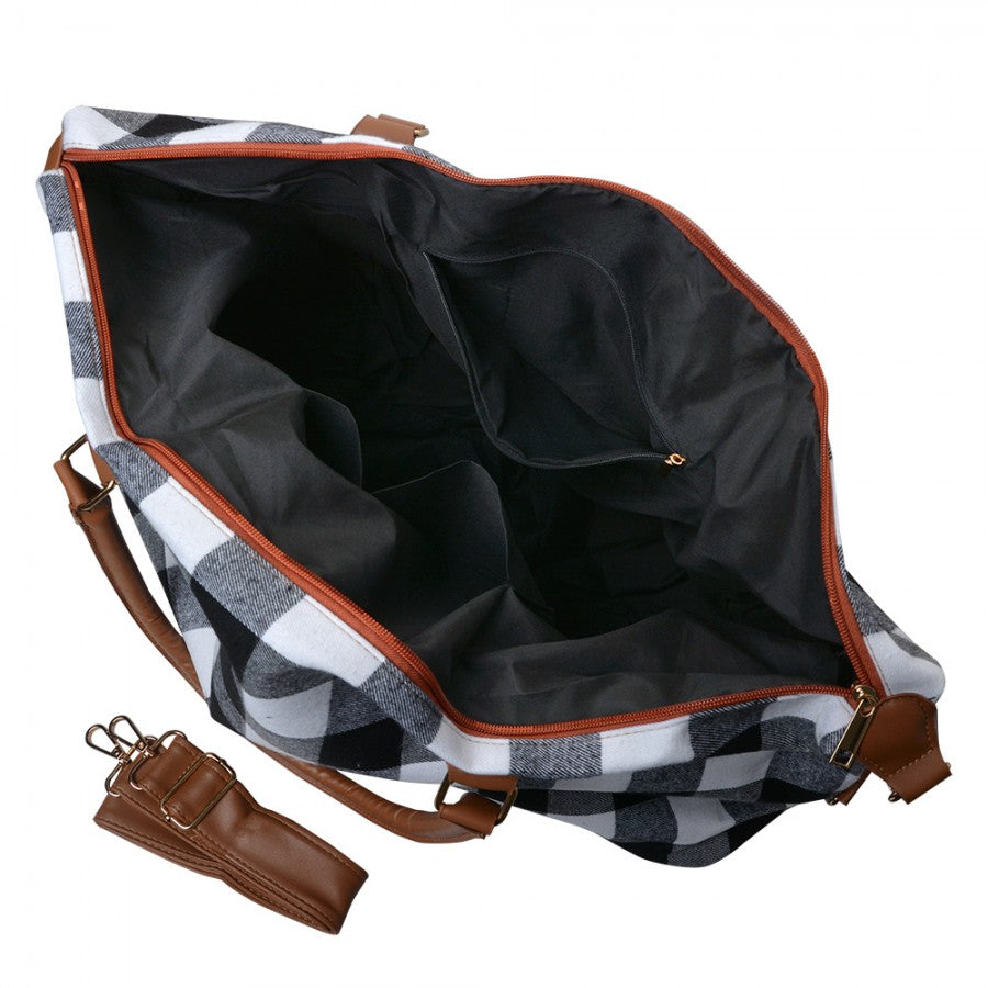 REISTAS 56X35 CM WIT ZWART SYNTHETISCH TAS