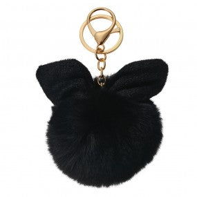 Sleutelhanger Pompom Zwart Pluche