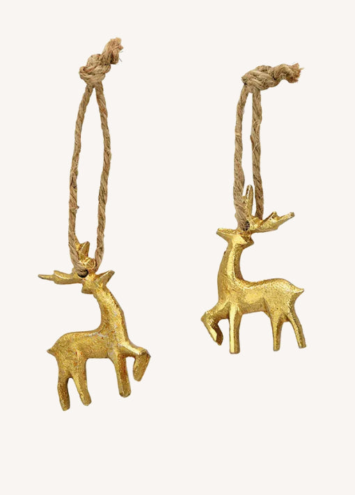 Kersthanger Hert metaal goud