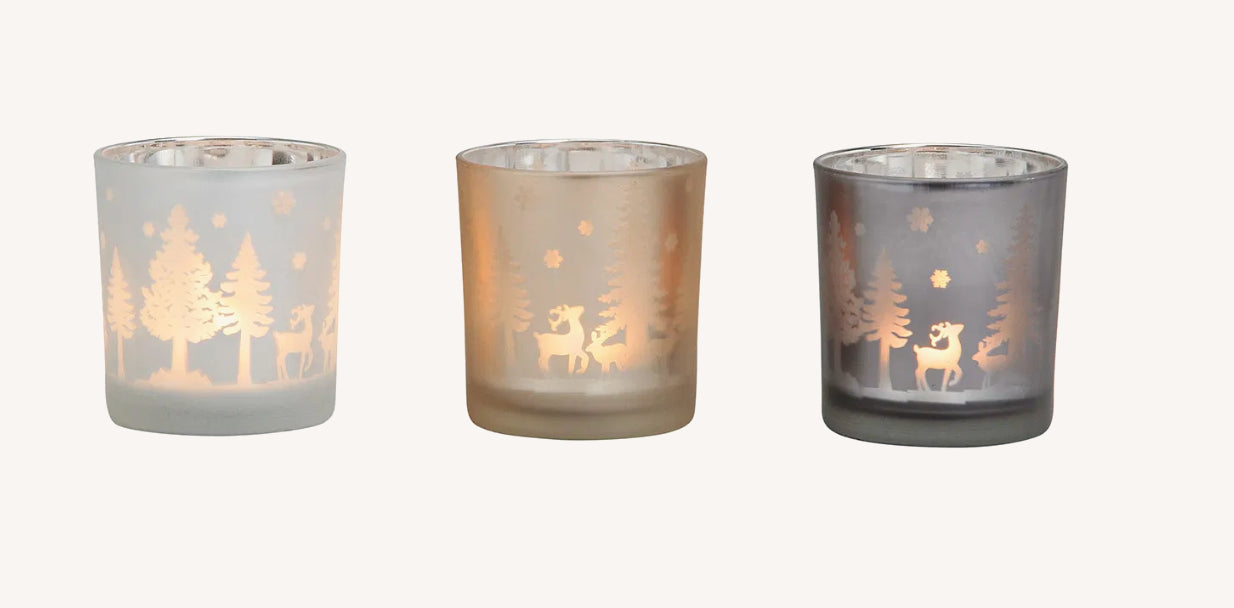 Windlicht X-mas Glas 7x8x7 cm