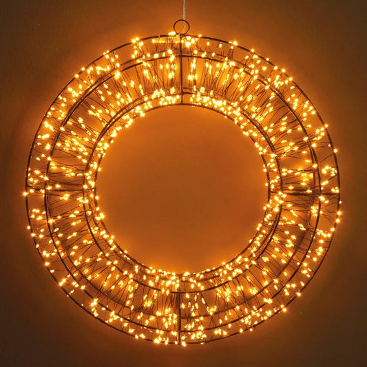 Lichtkrans warm wit timer 6/18 kunststof adapter zwart Ø38cm