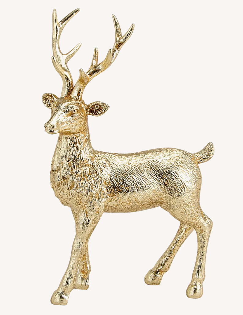Hert van poly goud 14x8x21 cm