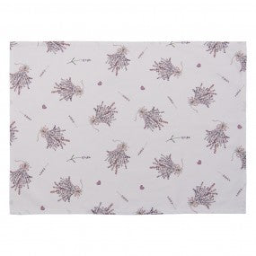 Theedoek 50x70 cm Wit Paars Lavendel