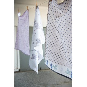 Theedoek 50x70 cm Wit Paars Lavendel