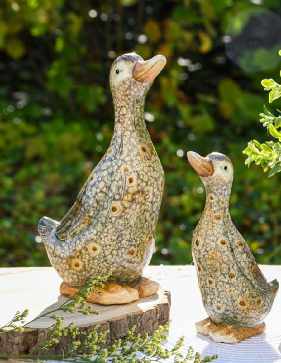 Eend Keramiek naturel 9x7x15 cm (klein)