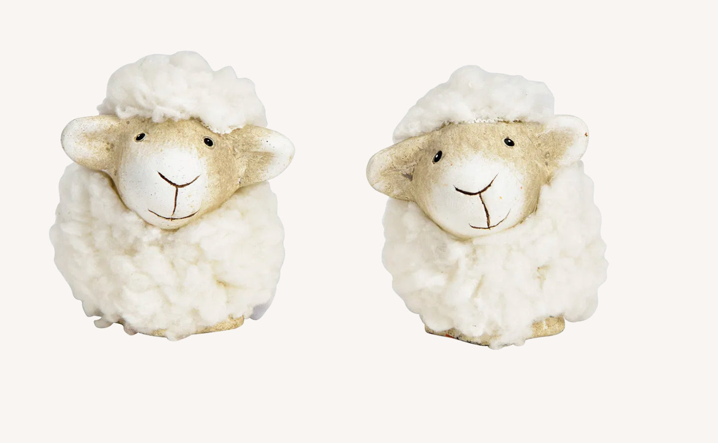 Schaap van klei- imitatiebont 8x10x9 cm