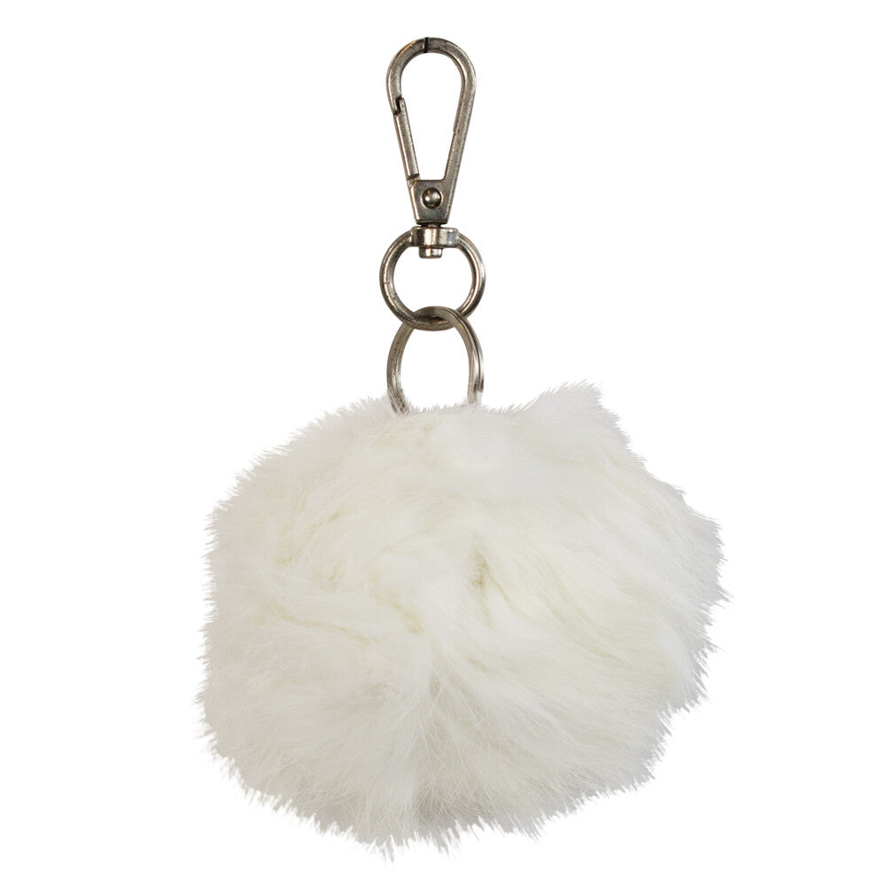 Sleutelhanger pom pom wit