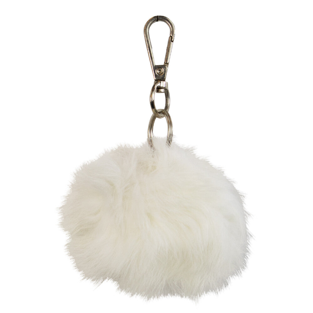 Sleutelhanger pom pom wit