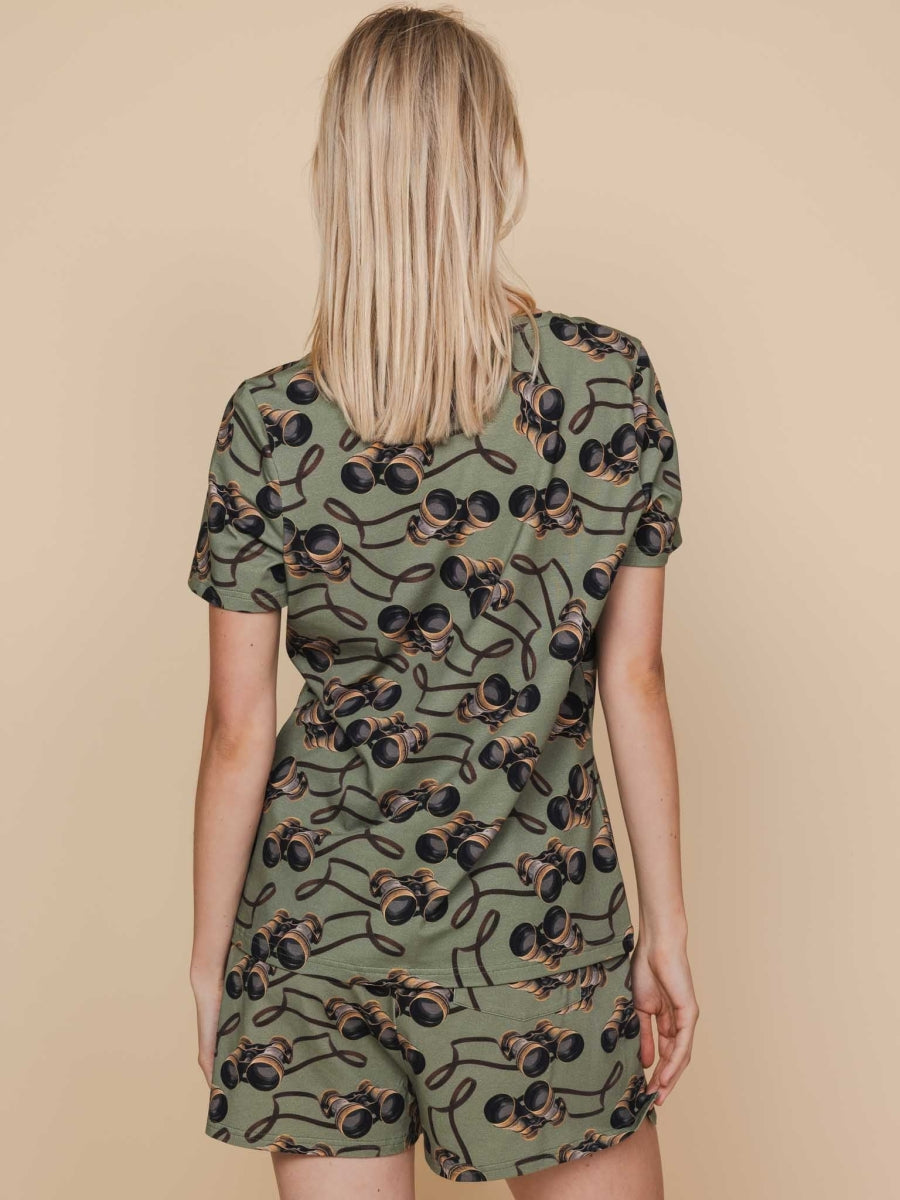 Binoculars T-Shirt V-neck & Shorts Women