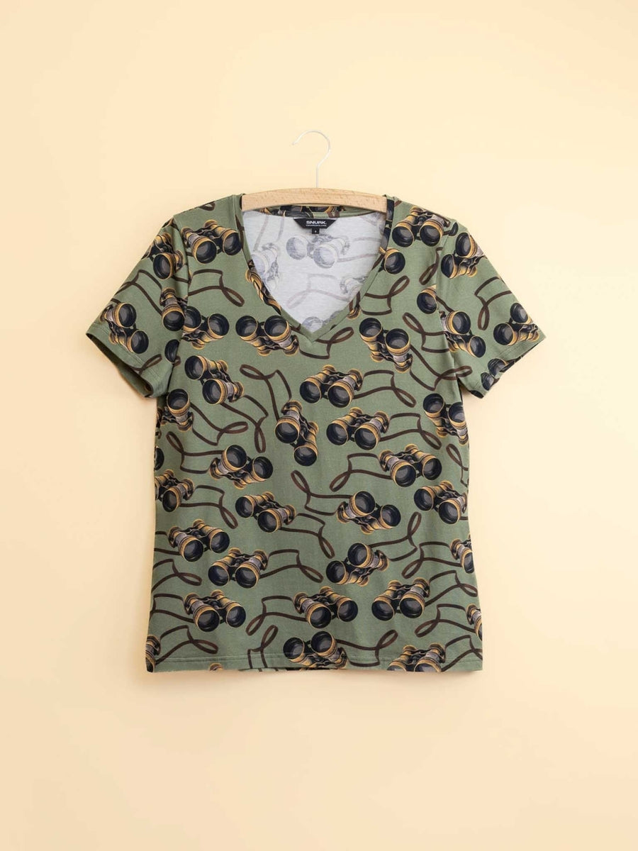 Binoculars T-Shirt V-neck & Shorts Women