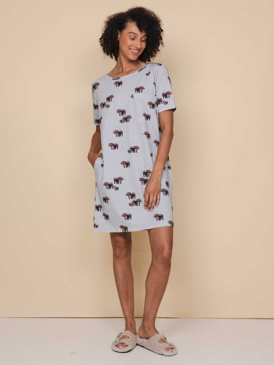 Hippos T-Shirt Dress Women
