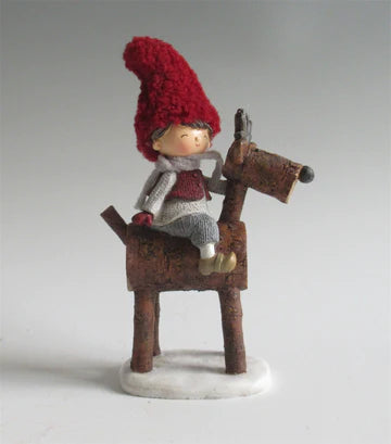 Meisje op rendier rode outfit 21 cm
