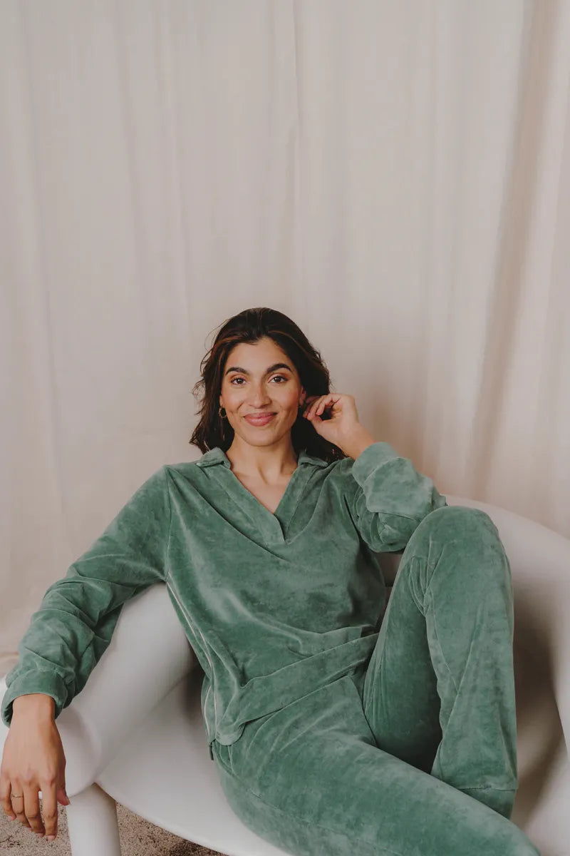 Alice et Maman - Homewear Ghislaine Velours olive