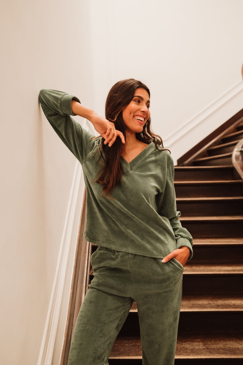 Alice et Maman - Homewear Ghislaine Velours olive