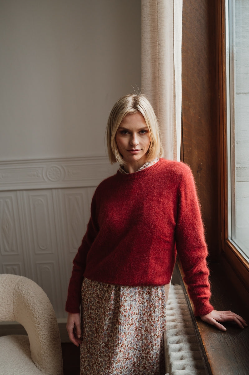 Alice et Maman Gwen Knit Fluffy Round Neck Autumn Glaze