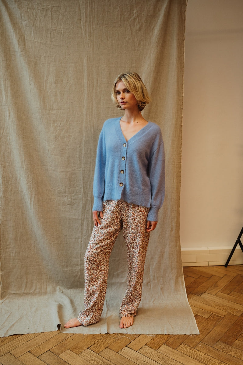 Alice et Maman Gwen Knit Fluffy Cardigan Lavender Blue
