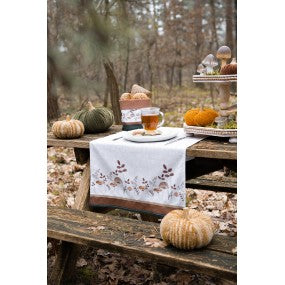 Tafelloper 50x140 cm Beige Bruin Paddestoelen