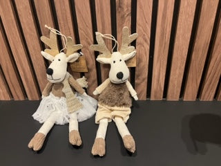 Eland hangend beige/bruin meisje 30 cm