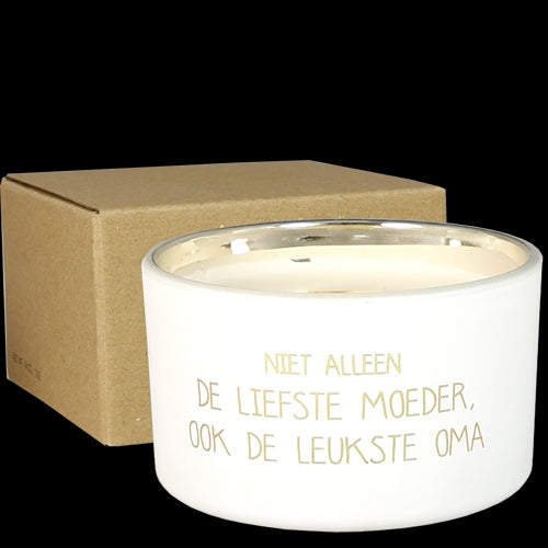SOJAKAARS WIT- Liefste Moeder & leukste oma Geur Fresh Cotton