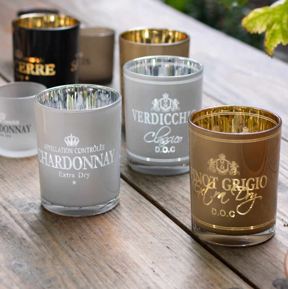 Windlicht Pinot Grigio Taupe Medium 12 cm