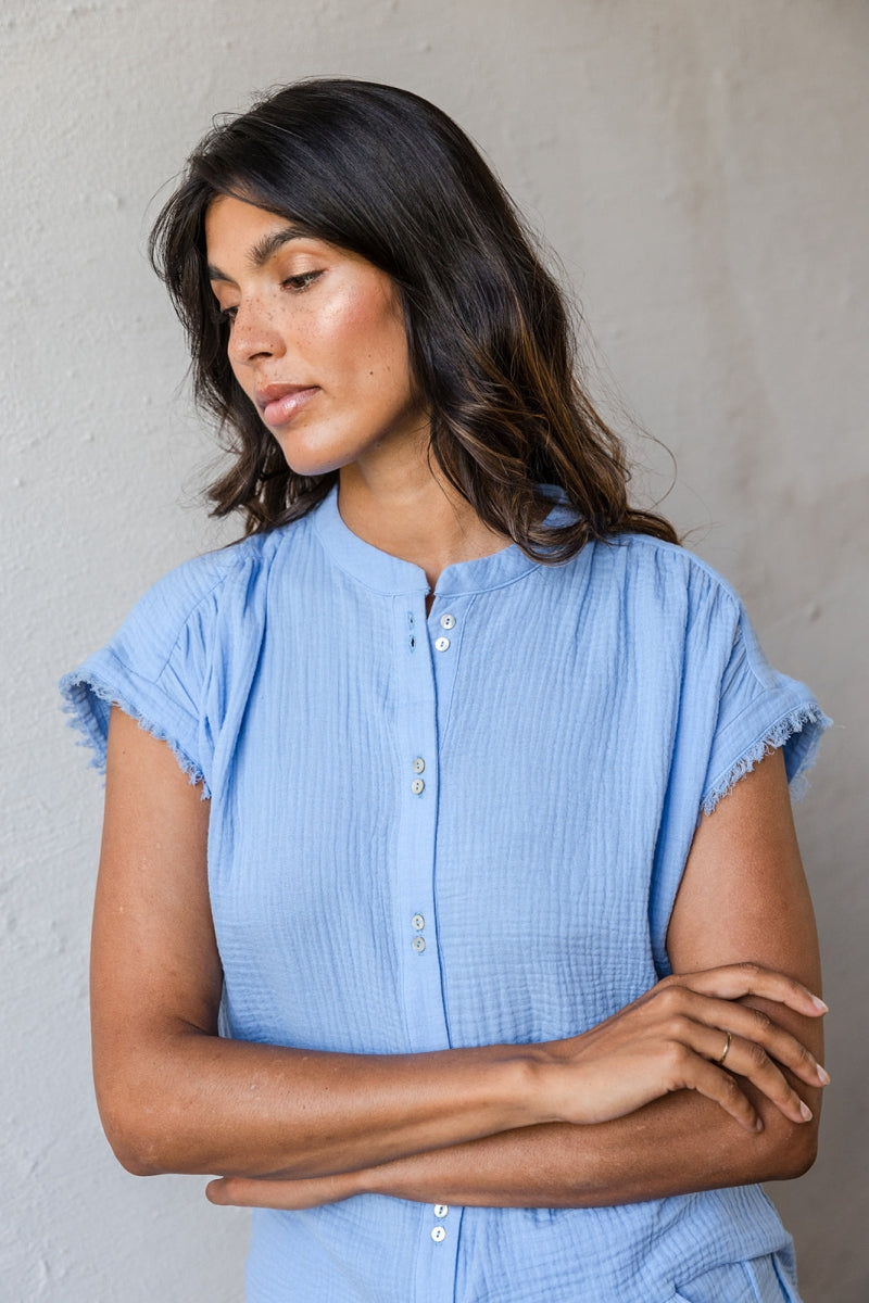Alice et Maman- Dames Top & Shorts June Cornflower Blue