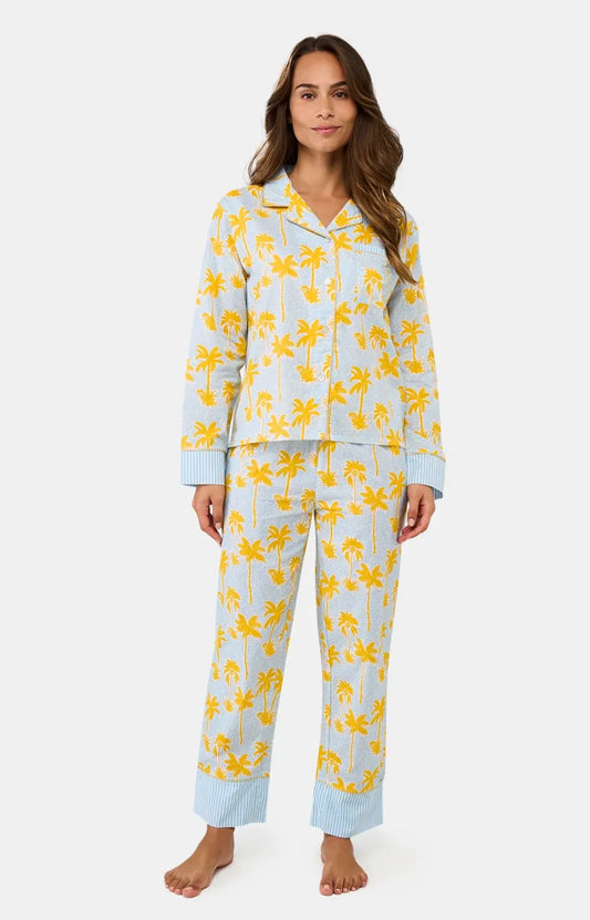 Arthur- Dames Pyjama Palmbomen Geel