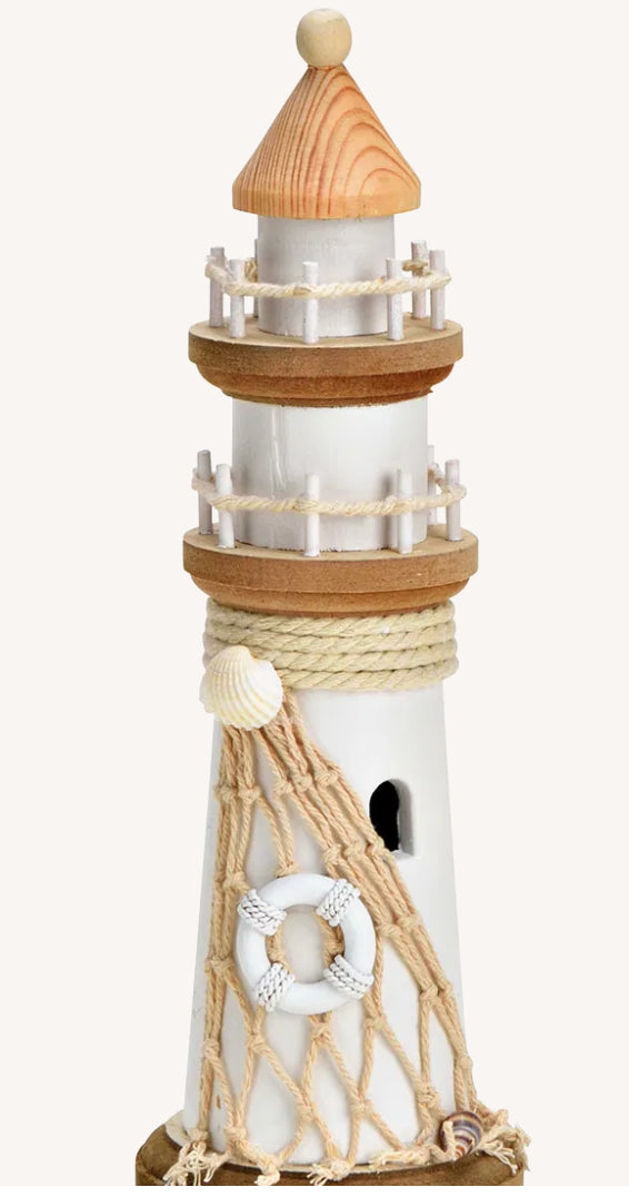 Houten Vuurtoren wit klein