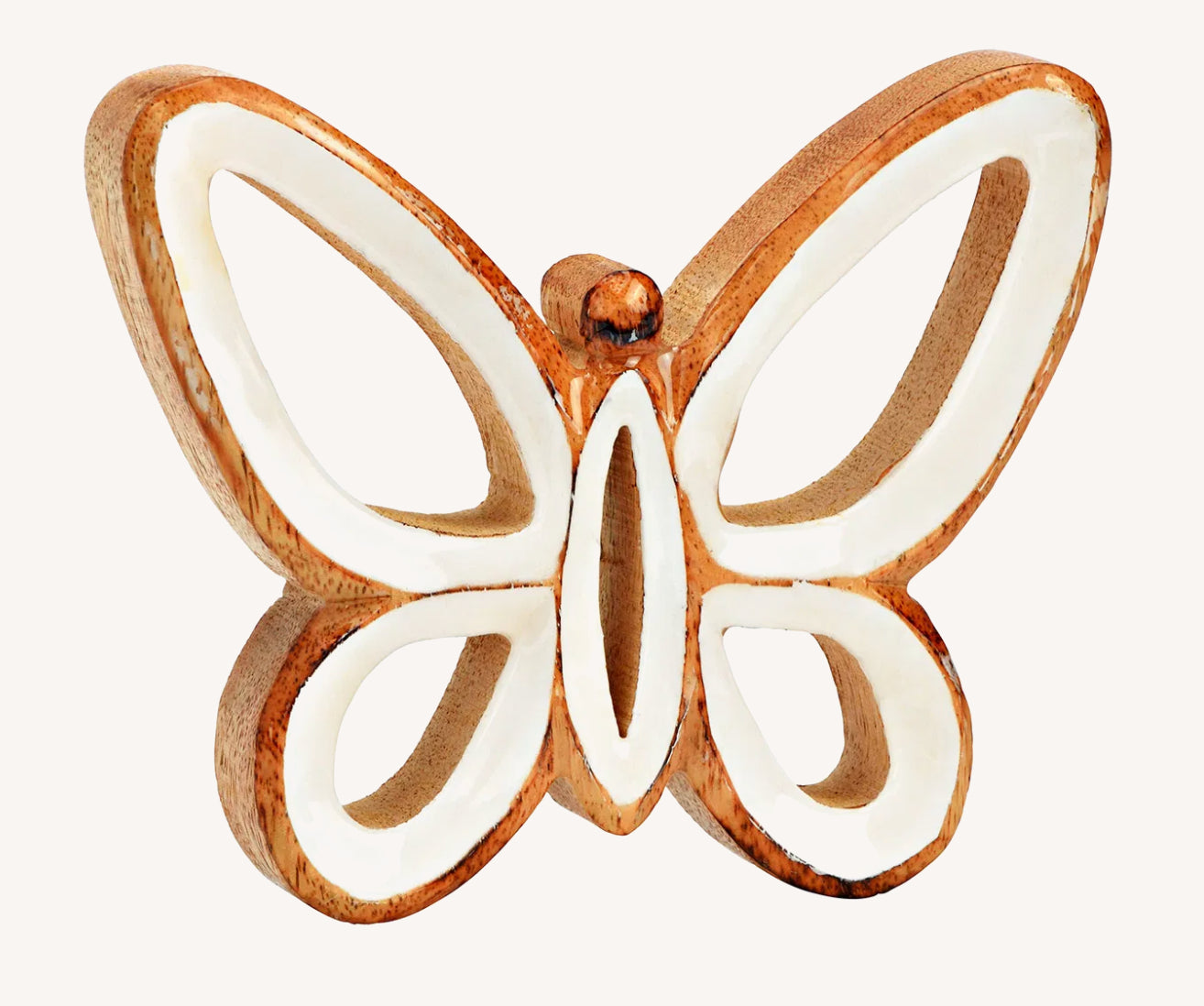 Decoratie Vlinder mangohout naturel