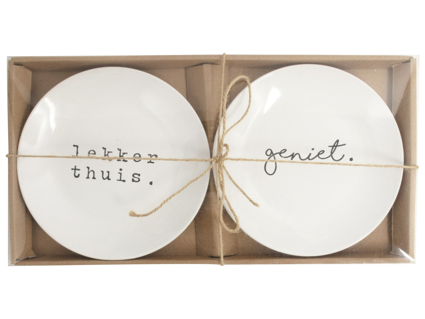 Gusta Bordje 20cm Set Geniet/Thuis-Genieters