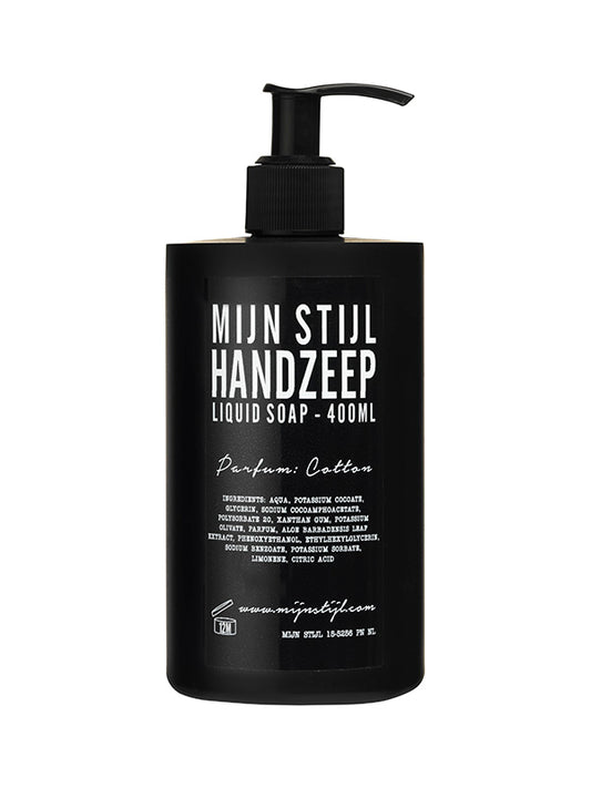 Mijn Stijl-Handzeep- Parfum Cotton 400 ml (zwarte fles)