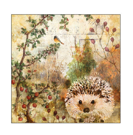 Servetten Cocktail 25x25cm Herfst Egel