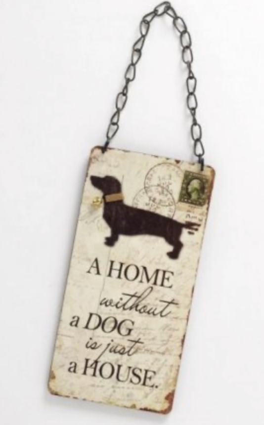 Houten HangBord met tekst DOG
