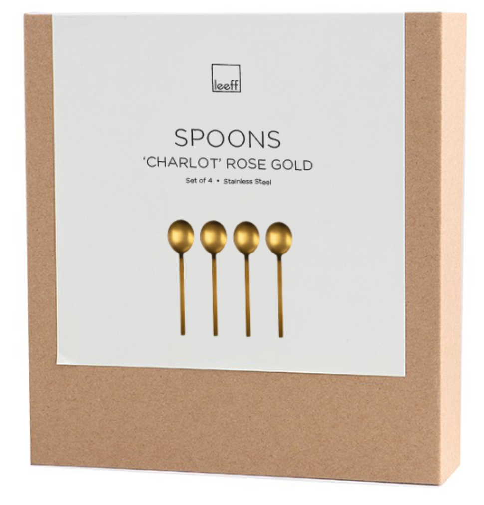 Leeff 4 lepeltjes rose goud Charlotte