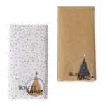 Boltze - Servetten Tanala - Beige met zwarte kerstboom