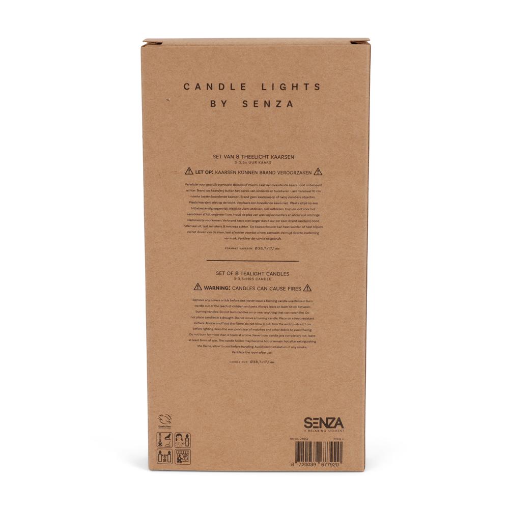 Senza Set van 8 Theelichtjes in Kraft Box