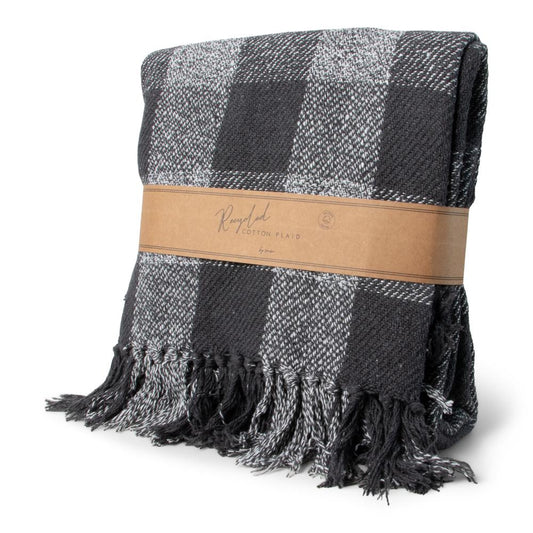 Jens Living Plaid recycled Cotton Geruit Zwart