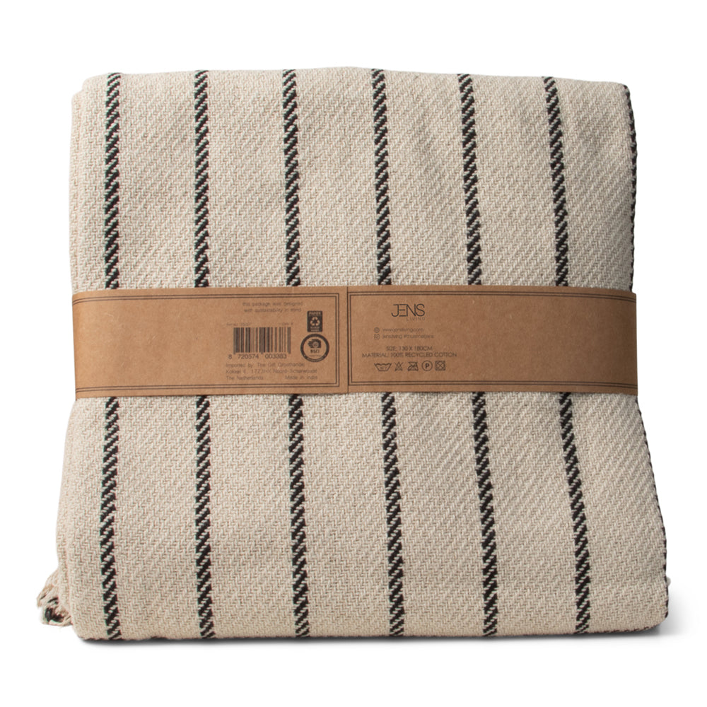 Jens Living Plaid recycled Cotton Gestreept Zwart