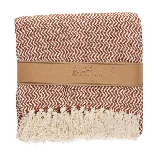 Jens Living Plaid Wafel Visgraat Roest