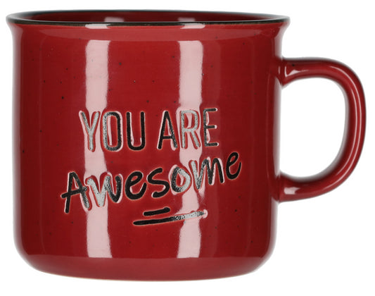 Jens Living Retro Mok Rood- You are Awesome