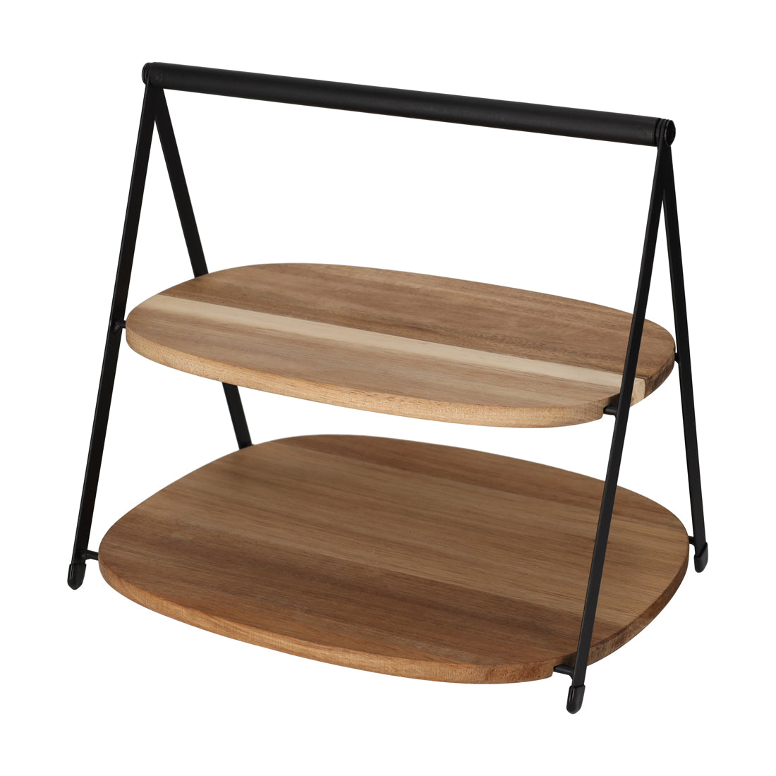 Jens Living Etagere Linn Bamboe en metaal Tweelaags