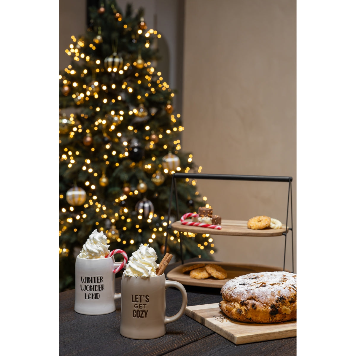 Jens Living Etagere Linn Bamboe en metaal Tweelaags