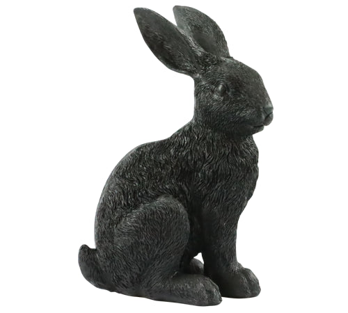 Konijn Bunny Zwart Polystone 14x11x22cm