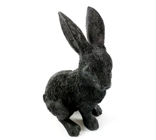 Konijn Bunny Zwart Polystone 14x11x22cm