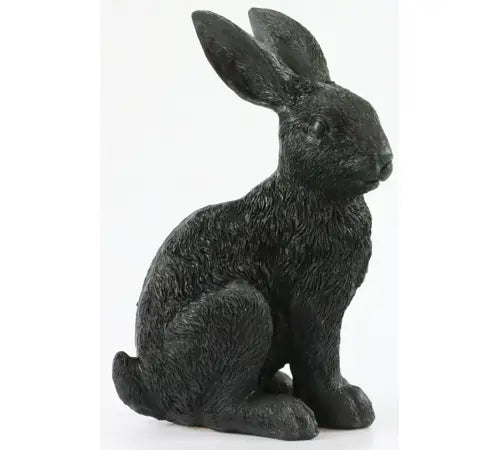 Konijn Bunny Zwart Polystone 14x11x22cm