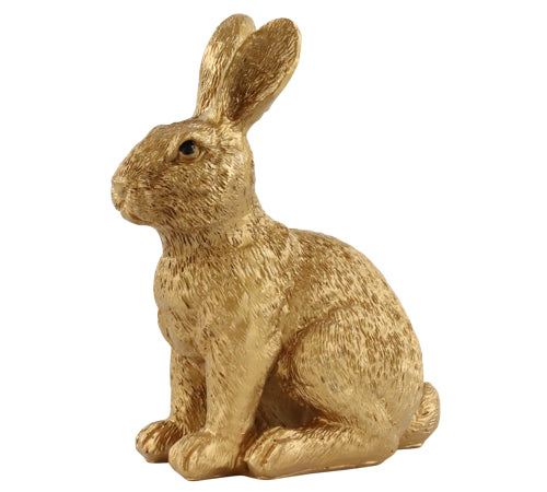 Konijn Bunny Goud Polystone 11x8x16cm