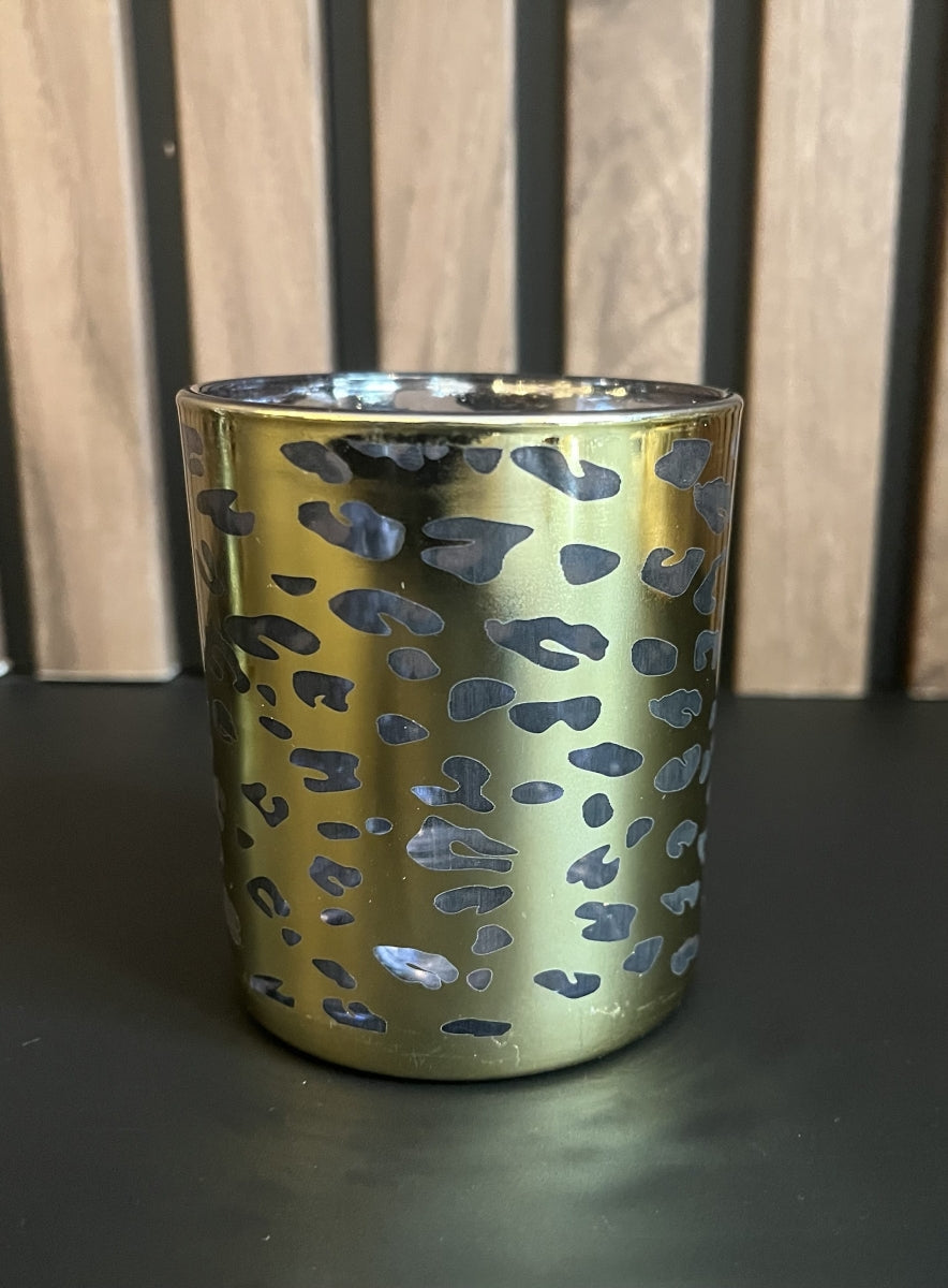 Windlicht Leopard Goud Small 8 cm