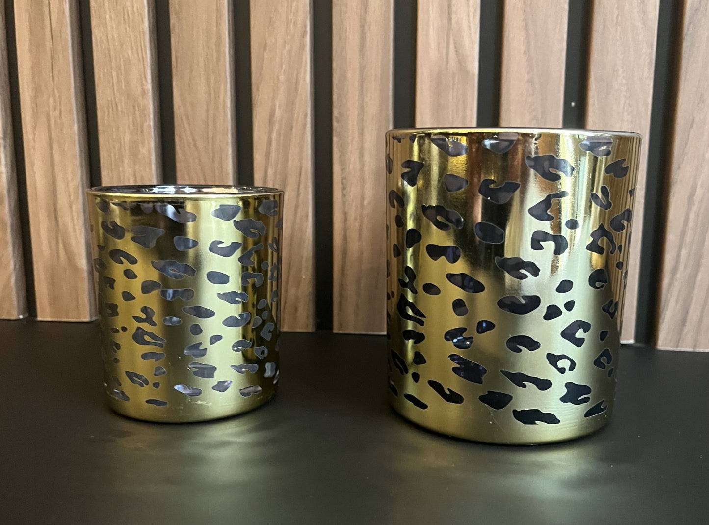 Windlicht Leopard Goud Small 8 cm
