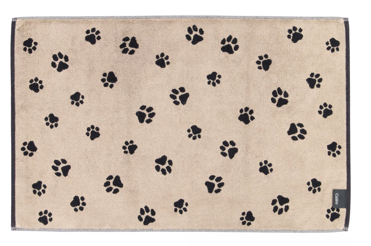 Badmat 50/80 We love Dogs pootjes zwart/bruin