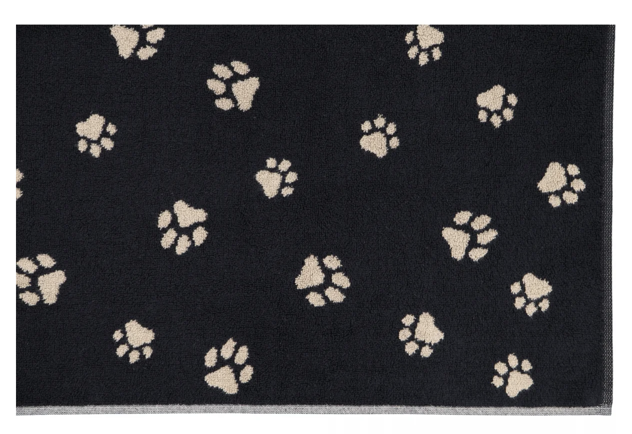 Badmat 50/80 We love Dogs pootjes zwart/bruin