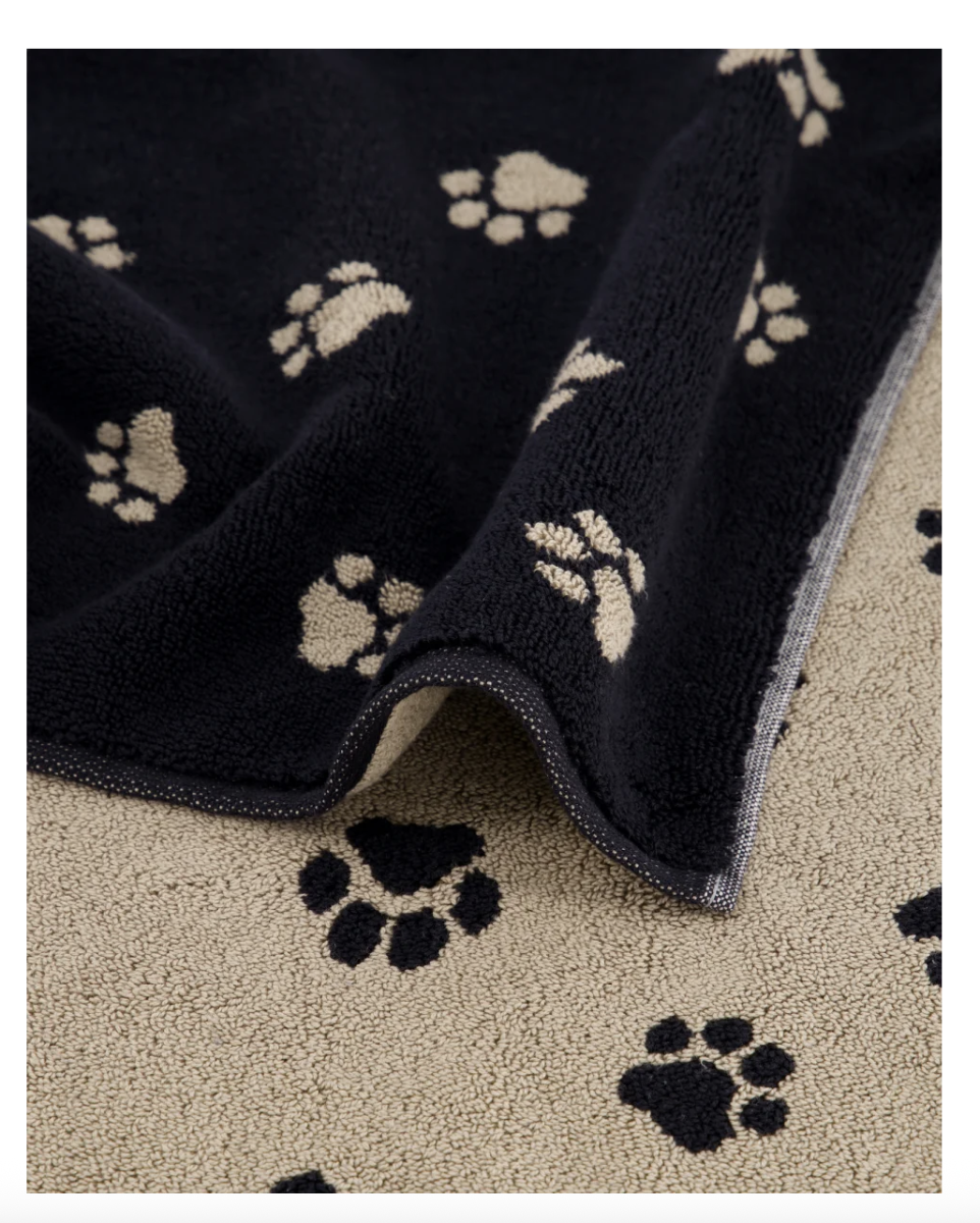 Badmat 50/80 We love Dogs pootjes zwart/bruin